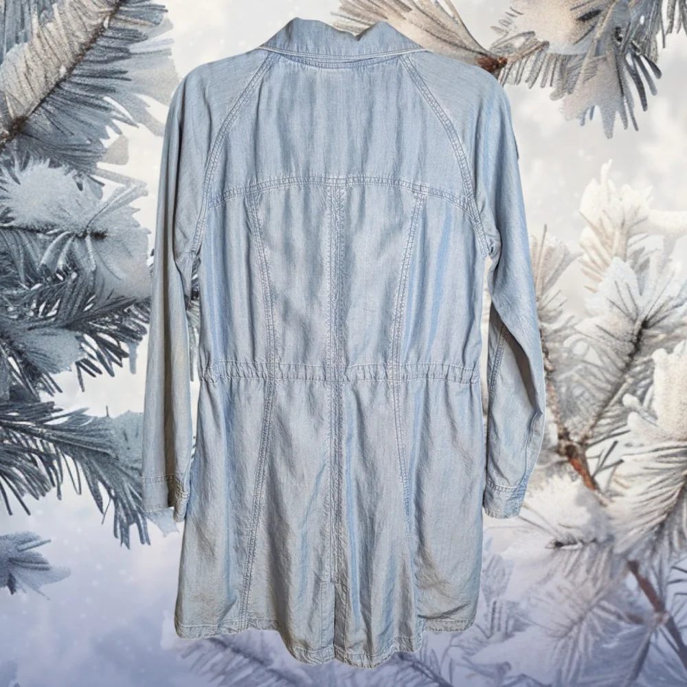 Athleta Light Blue Women's Utility Jacket with Drawstring Waist